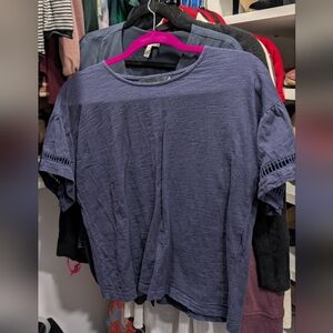 MINKPINK Navy Short Sleeve Top